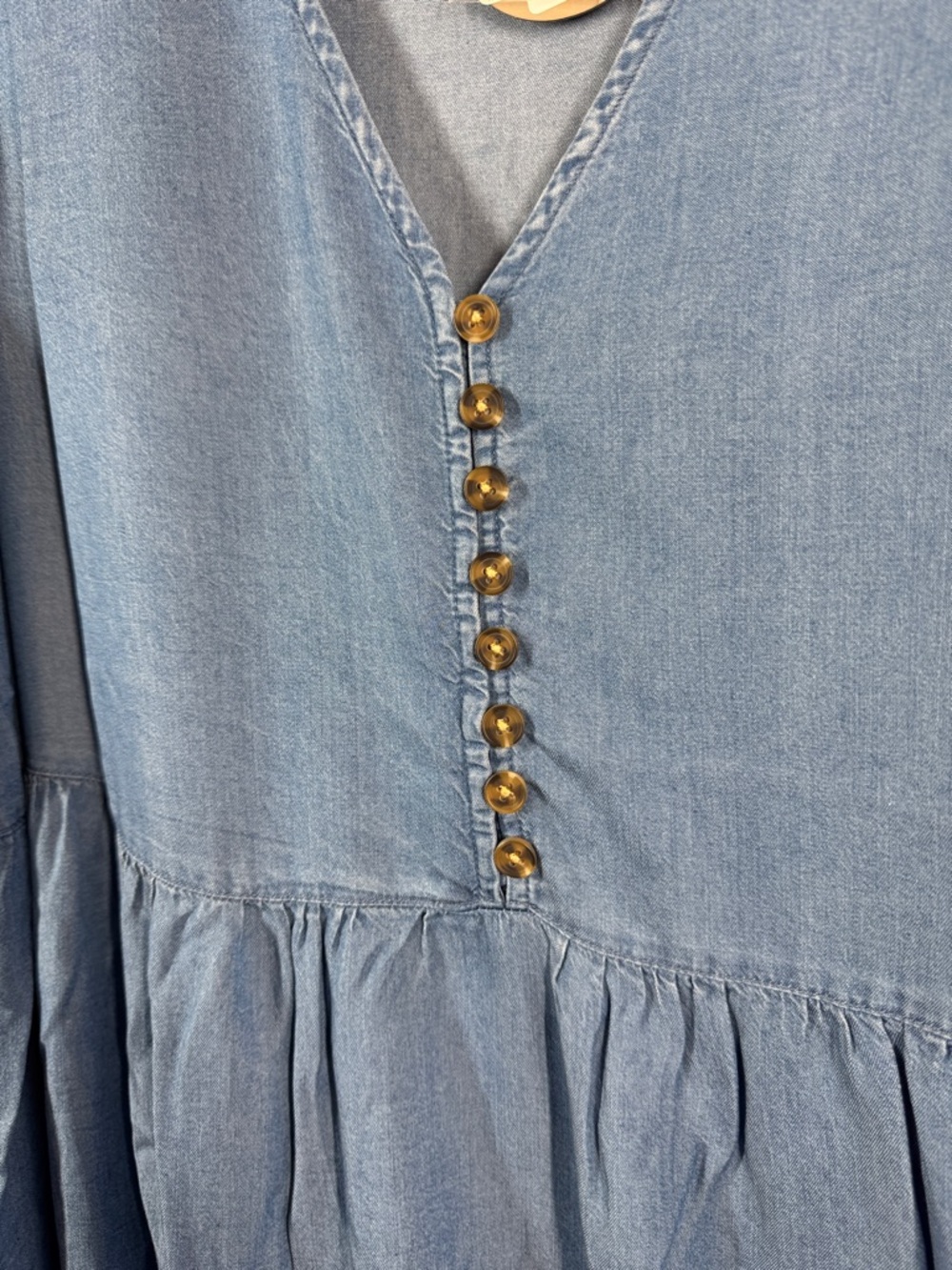 Apricot Lyocell Tiered Dress Blue XL Boho Cottagecore Casual Summer Resortwear - Picture 5 of 11